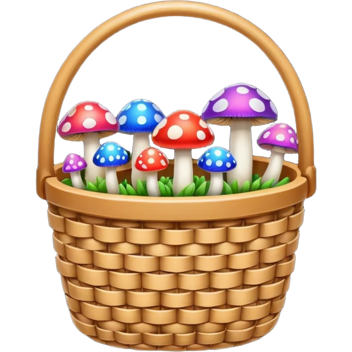 Basket with Psychedelic mushrooms emoji