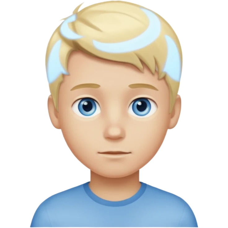 Menino zombe do olho azul claro e cabelo loiro claro  emoji