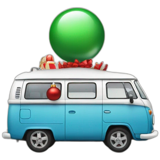 Campervan with Christmas Balls emoji