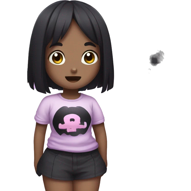 Kuromi with a shirt saying I 💜 MILA emoji