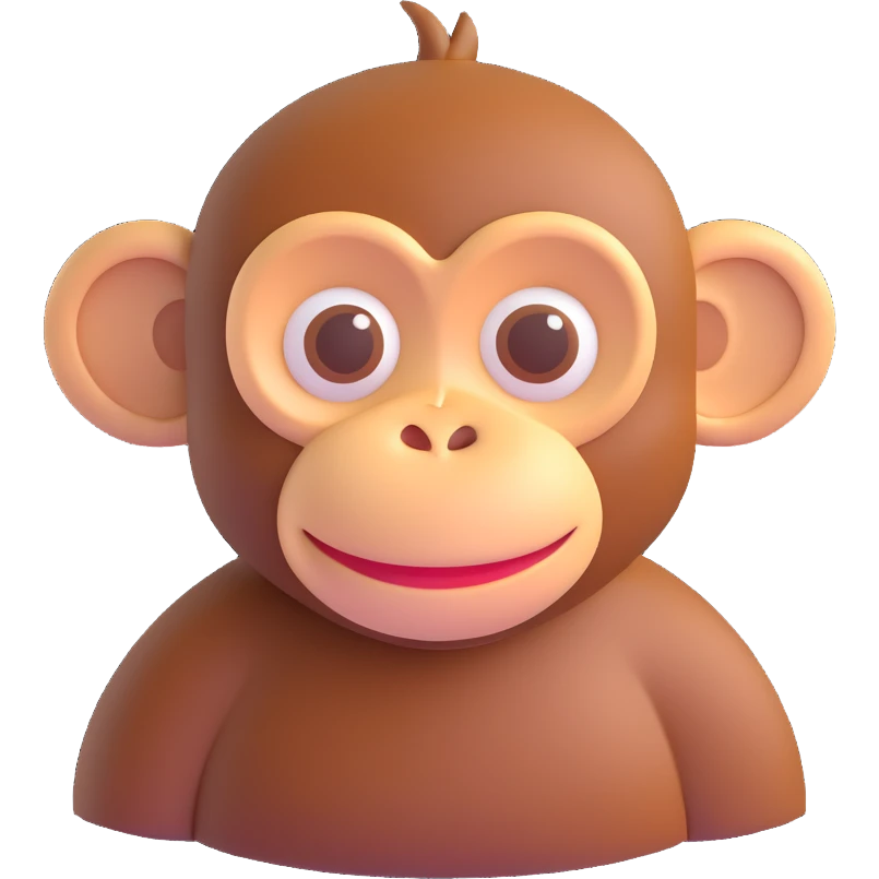 3D monkey emoji Microsoft fluent style emoji
