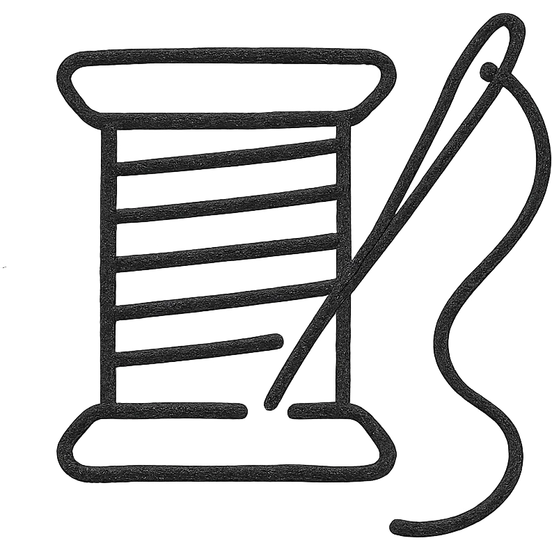 Google Material Design icon for 'Threads' showing a thread spool or simple needle and thread, maintaining a clean and modern look emoji