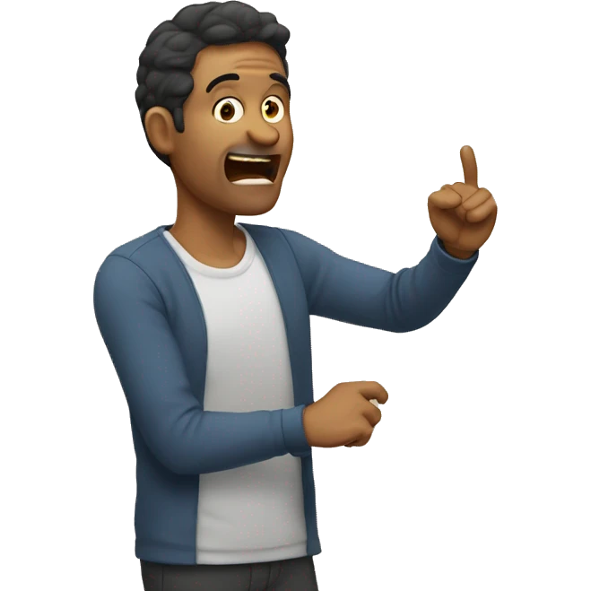 Man mewing with finger emoji