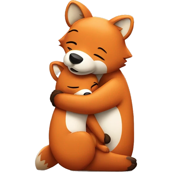 fox and bear hug emoji