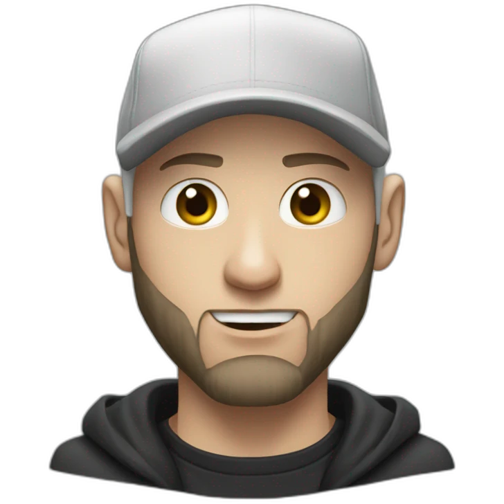 Eminem with the slim shady look with a beard emoji