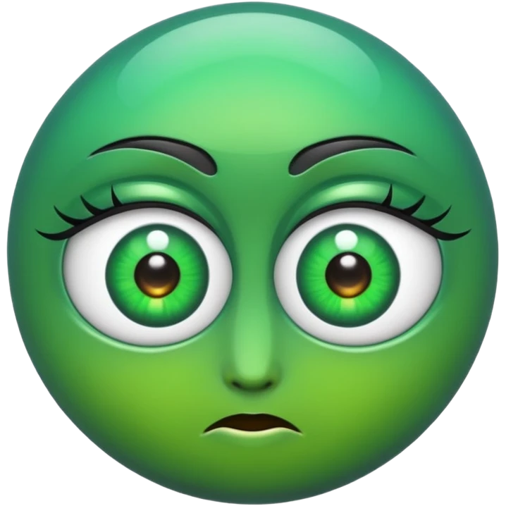 Eyes emoji but with green eyes emoji