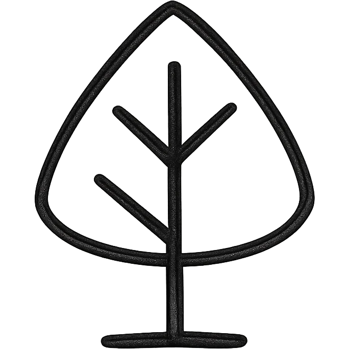 tree icon for a map, stylized, geometric shapes, easy to read at small scale emoji