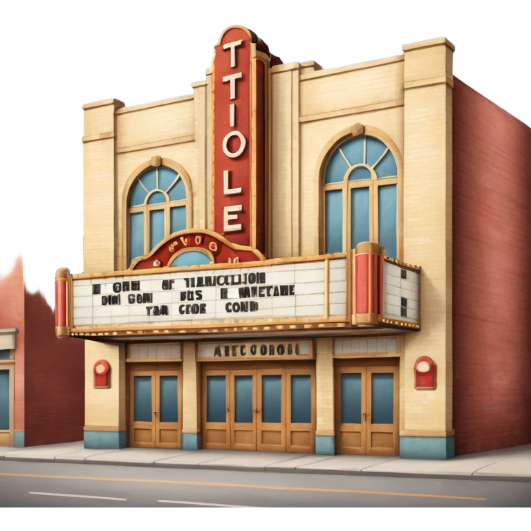 An old vintage movie theater exterior emoji