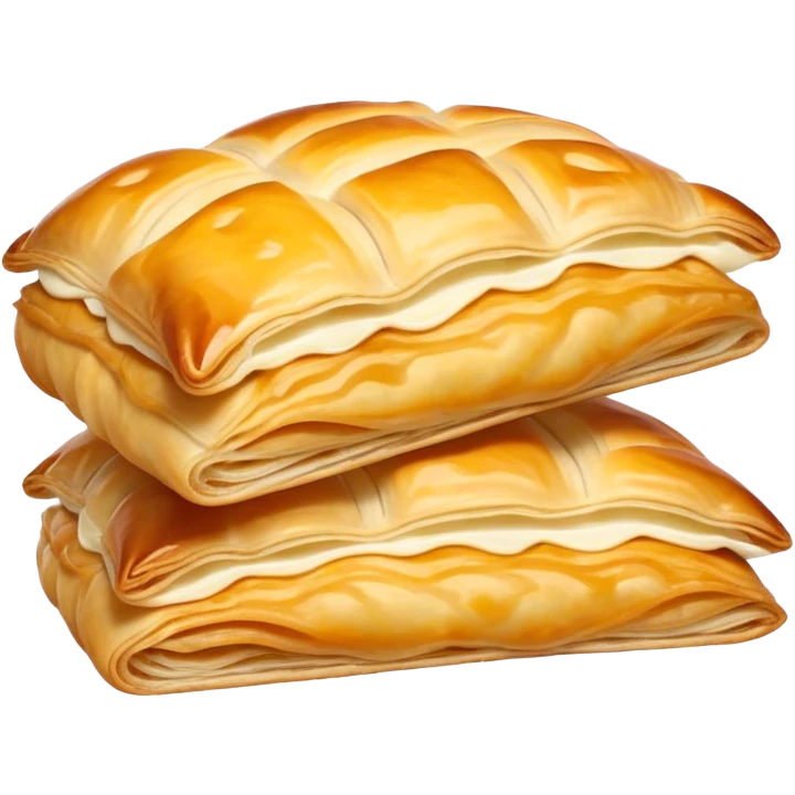Burek sa Sirom Cinematic Realistic Burek sa Sirom Dish Emoji, depicted as a flat, flaky pastry filled with cheese, rendered with crisp textures and warm, inviting lighting. emoji