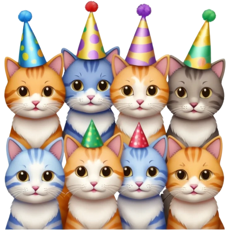 12 cats at a birthday party emoji