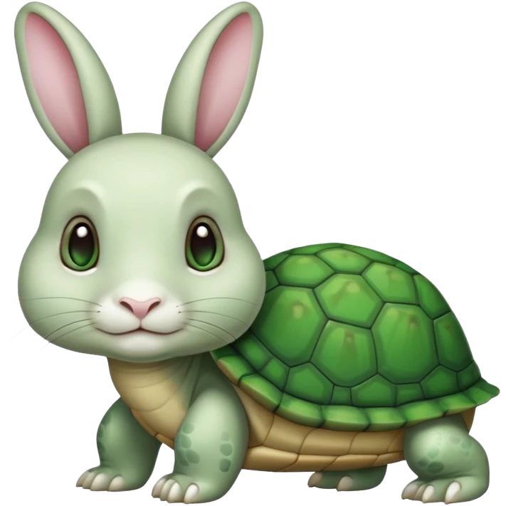  lapin qui a les yeux fermés et la tortu qui mange de la letu emoji