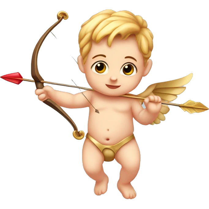 Baby Cupid with bow and arrow of love  emoji
