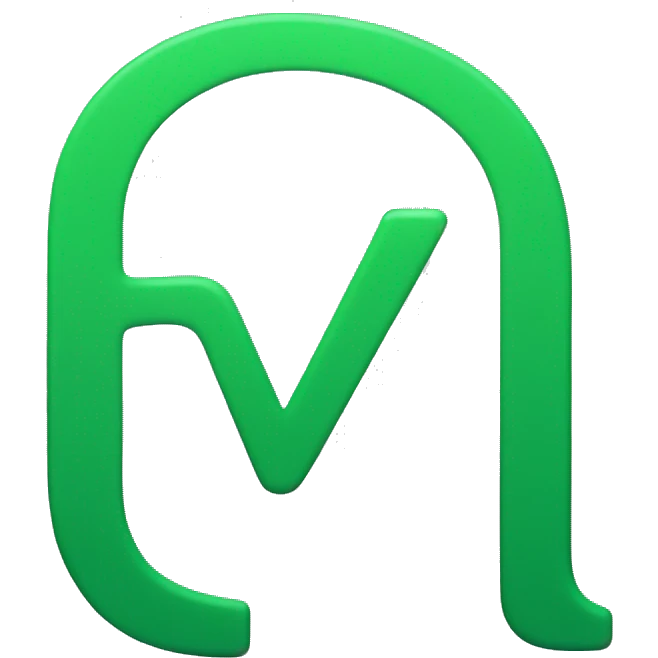 Green, stylized "U" letter with a modern and simple design. The left side of the "U" curves downward, while the right side is a straight line. solid green color, without shading or gradients. emoji