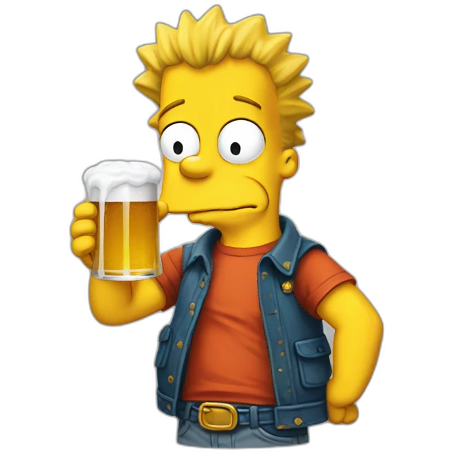 BART Simpson drinking beer emoji