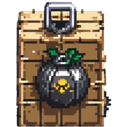 power up crate with bomb symbol for a video game emoji