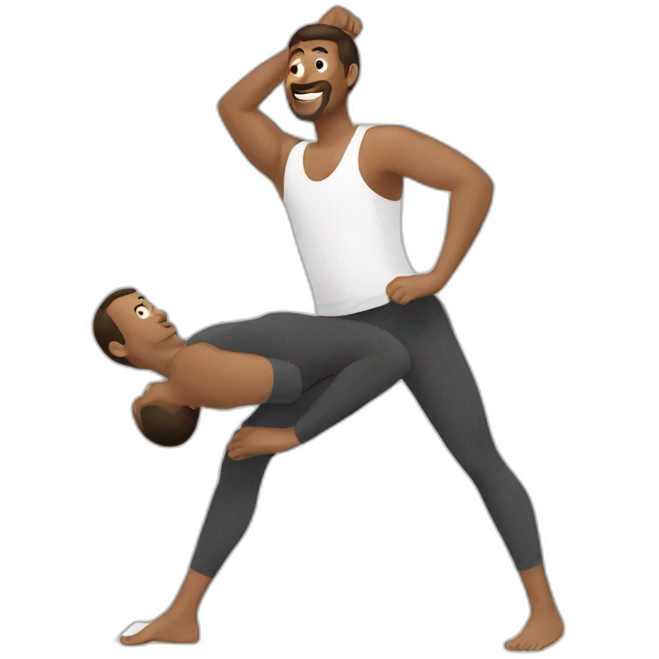 men doing morning stretch emoji