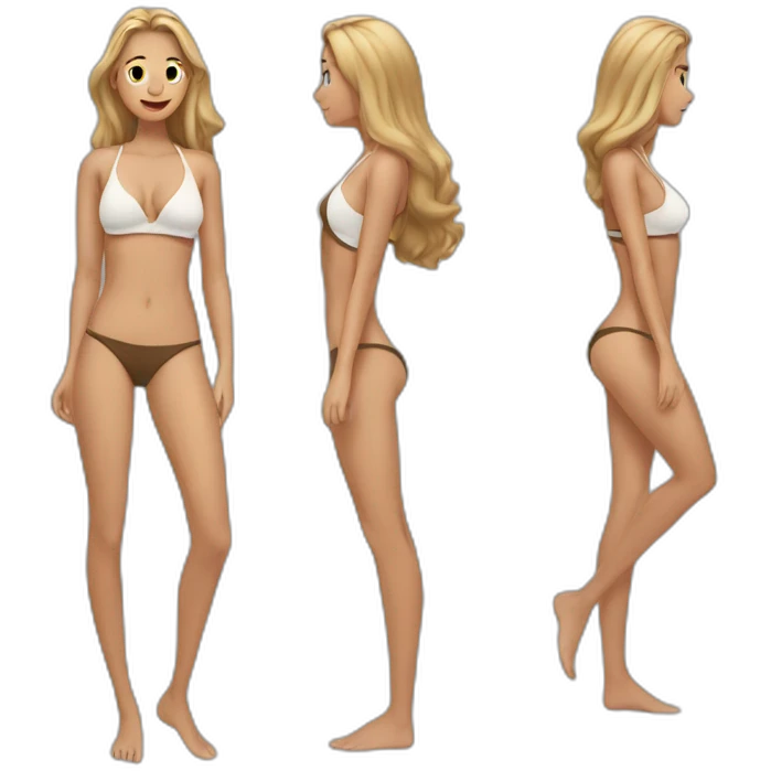 white tan girl with swimsuit good shape emoji