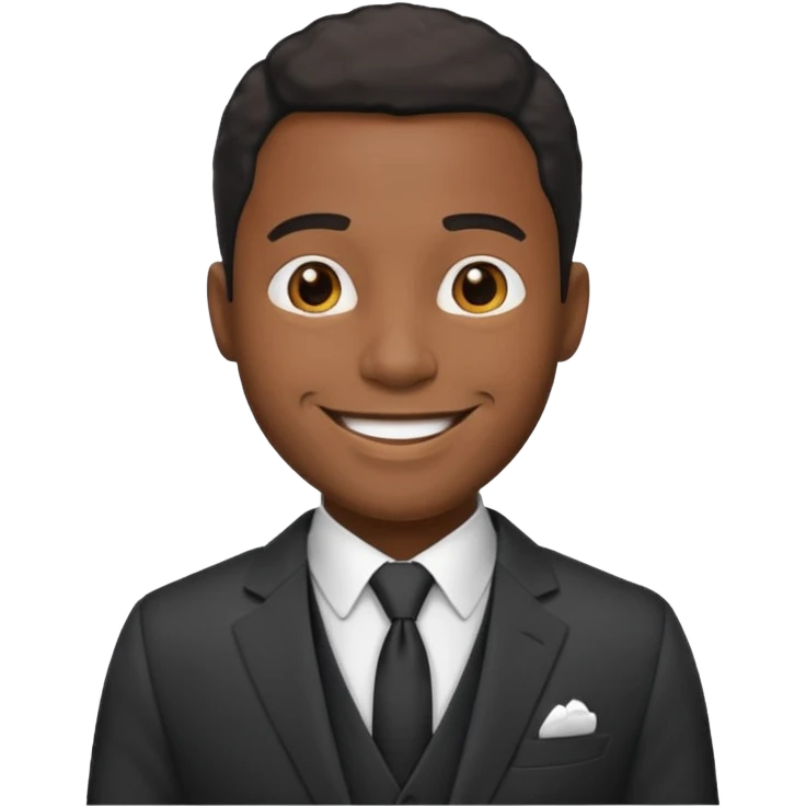 Black man in three-piece suit emoji
