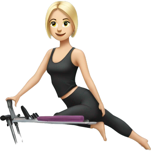 Blonde girl on Pilates reformer emoji