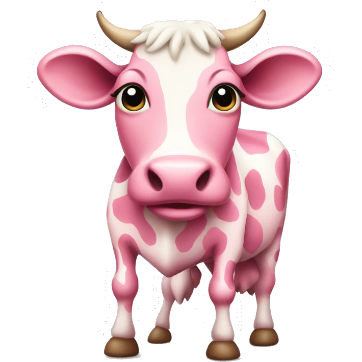Pink spotted cow full body emoji