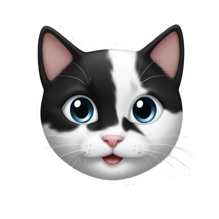 black and White kitten emoji