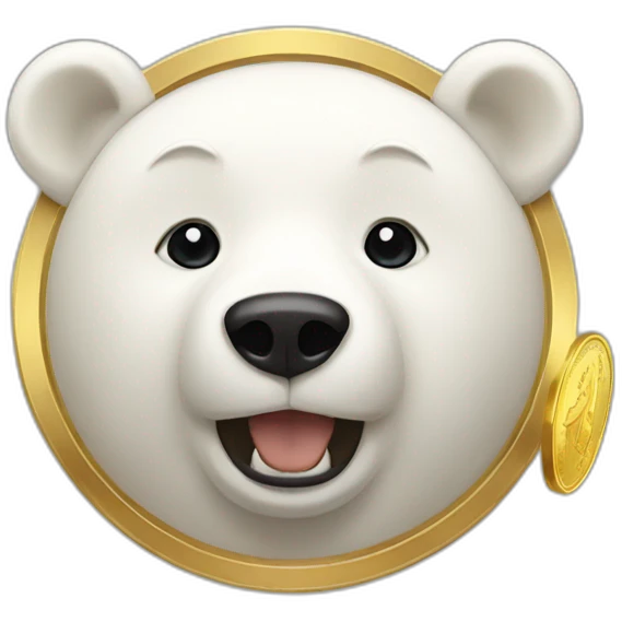 white bear with gold coin emoji