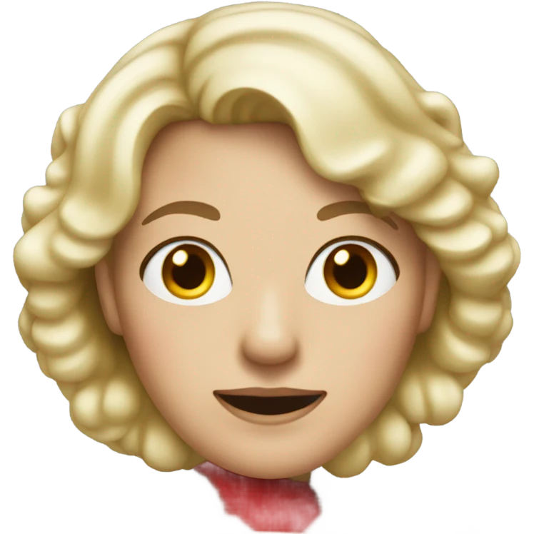 blonde middle aged woman with brown eyes dressed as santa emoji