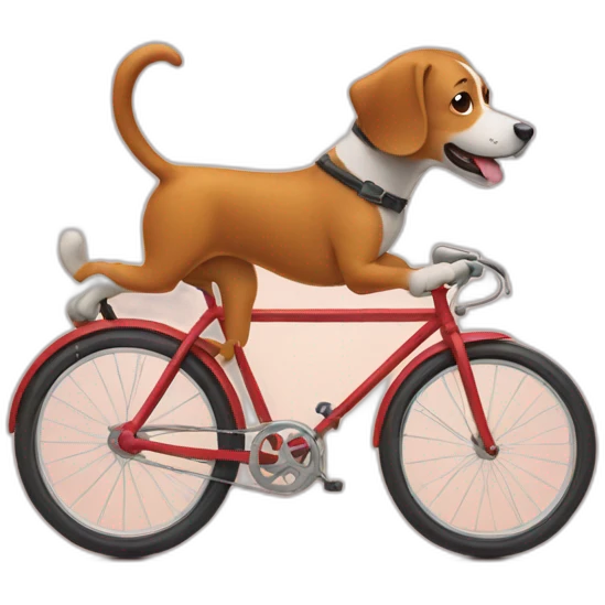 Dog ridding a bike emoji