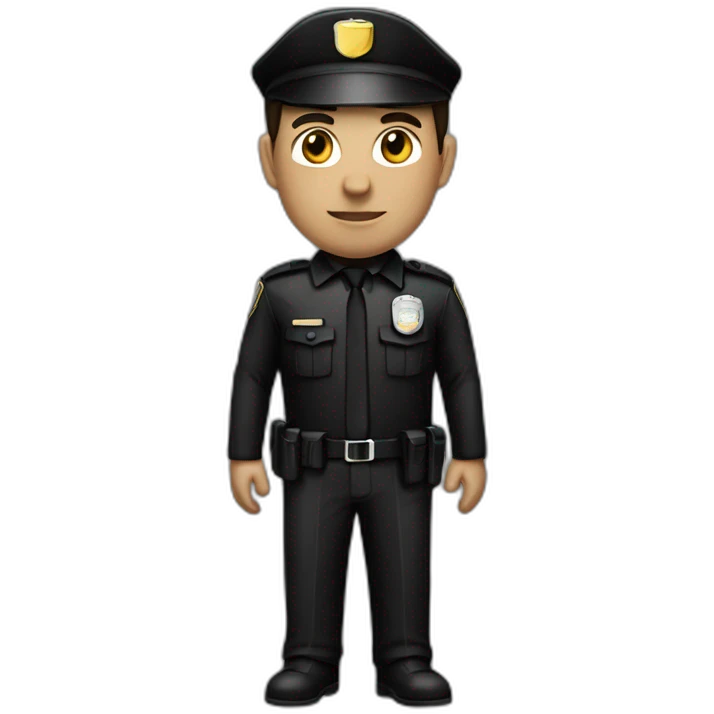 brunette dark security guard Man with black clothe emoji