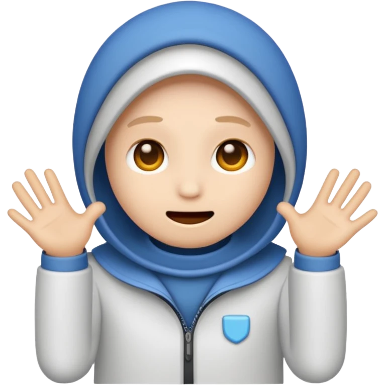 Among Us crewmate character showing surprise, simple and bold emoji style emoji