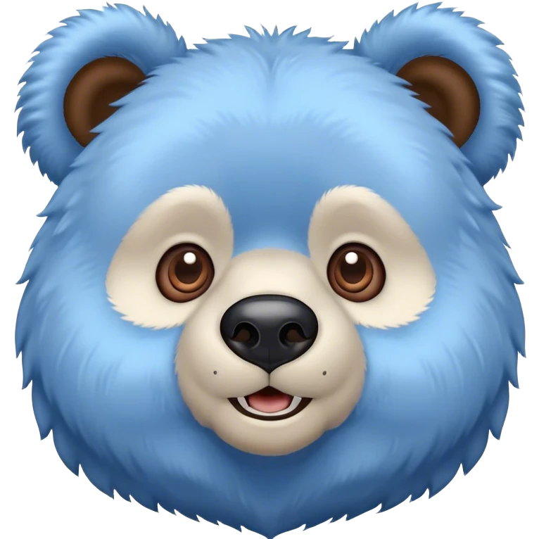 Blue fuzzy bear waving hello emoji