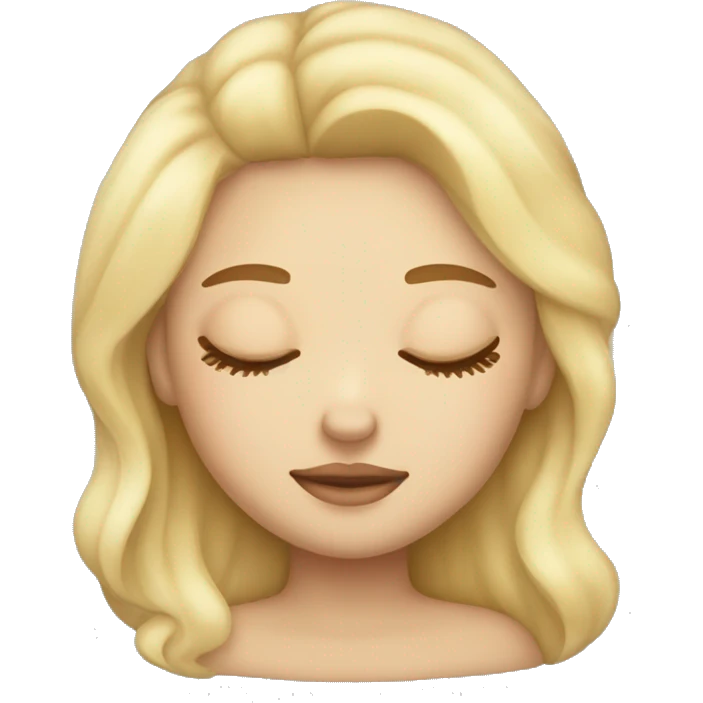 pretty light skinned blonde girl sleeping with her closed eyes soft textures no background emoji
