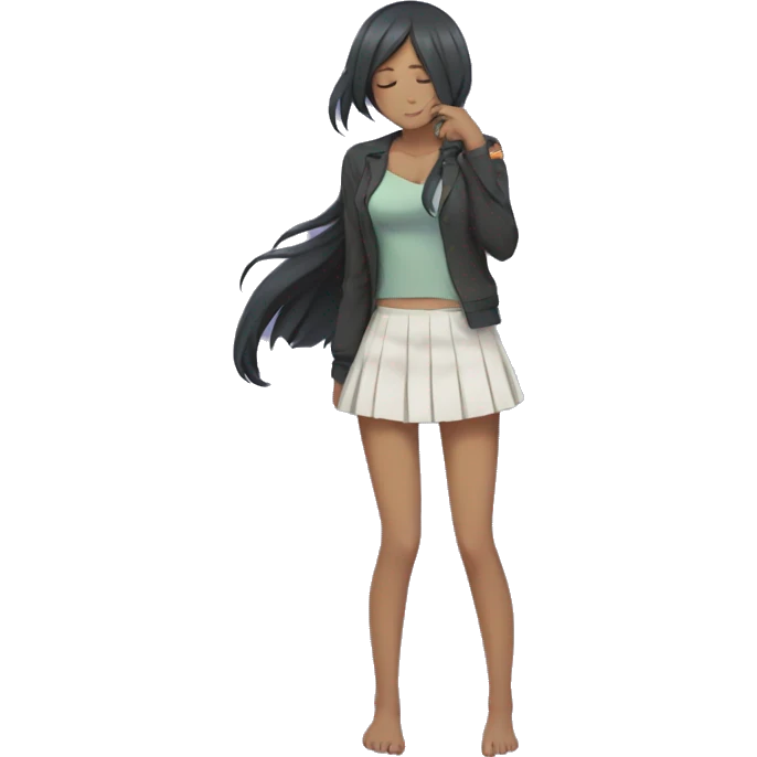 full body short skirt tightsAsuna anime sleeping  emoji