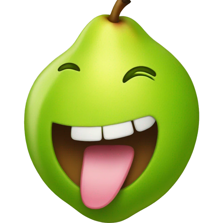pear with tongue out emoji