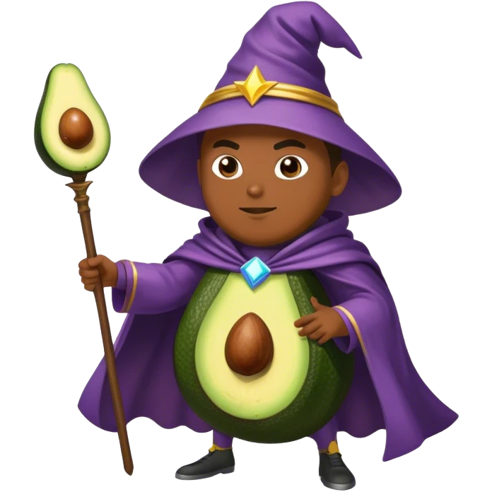 Wizard casting spells + Avocado superhero + Avocado superhero emoji