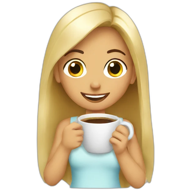 Lilly drinking coffee emoji