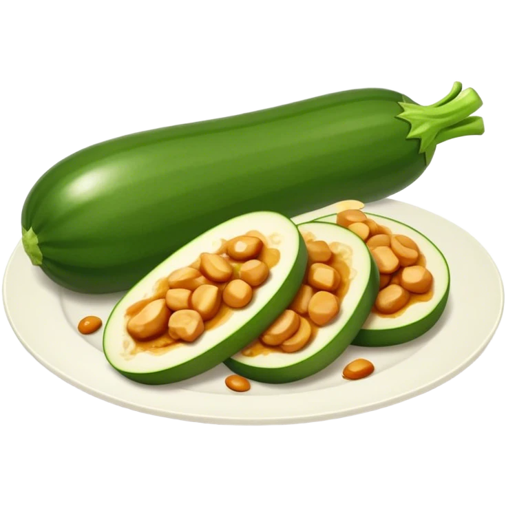 Sliced courgette soya chicken emoji