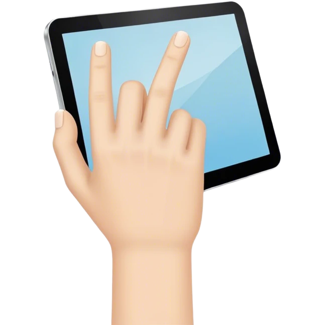 hand with tablet emoji