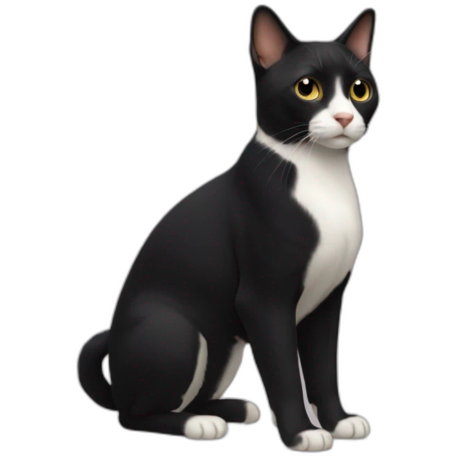 all-black-Japanese-bobtail-full-body emoji