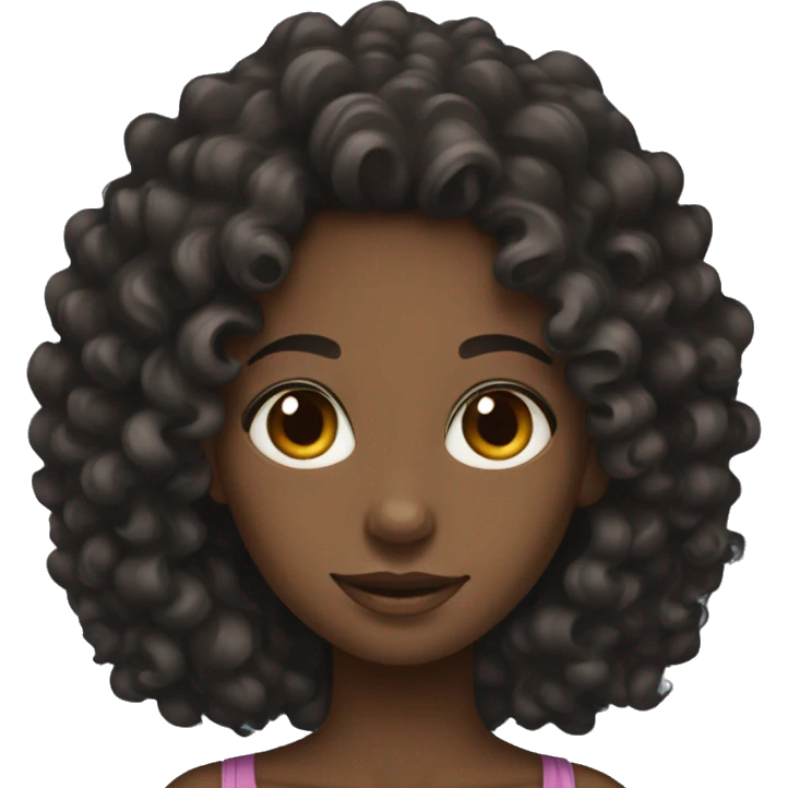 black girl curly hair  emoji