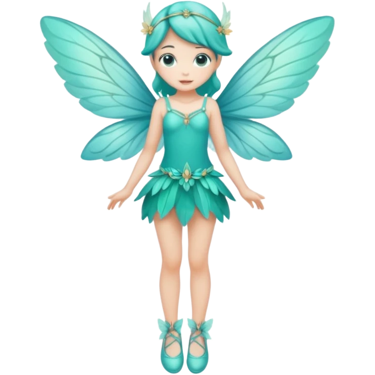 Turquoise fairy full body with shoes emoji