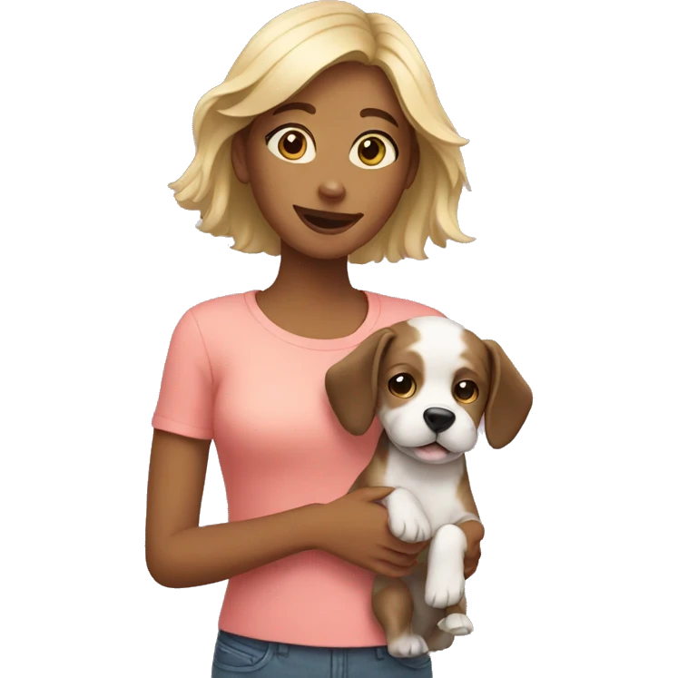 girls with dog emoji