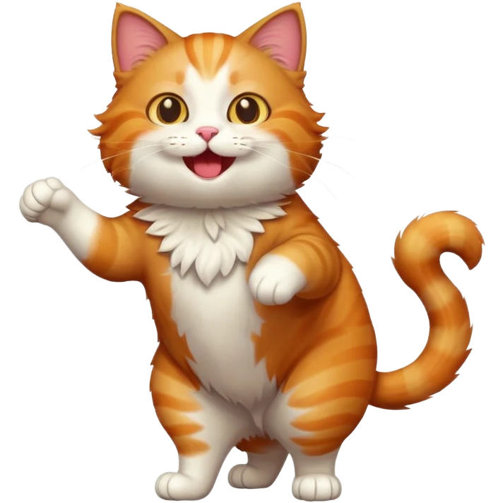 Running happy cat full body emoji