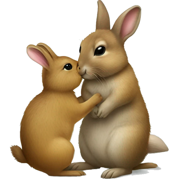 rabbit kissing a quokka emoji