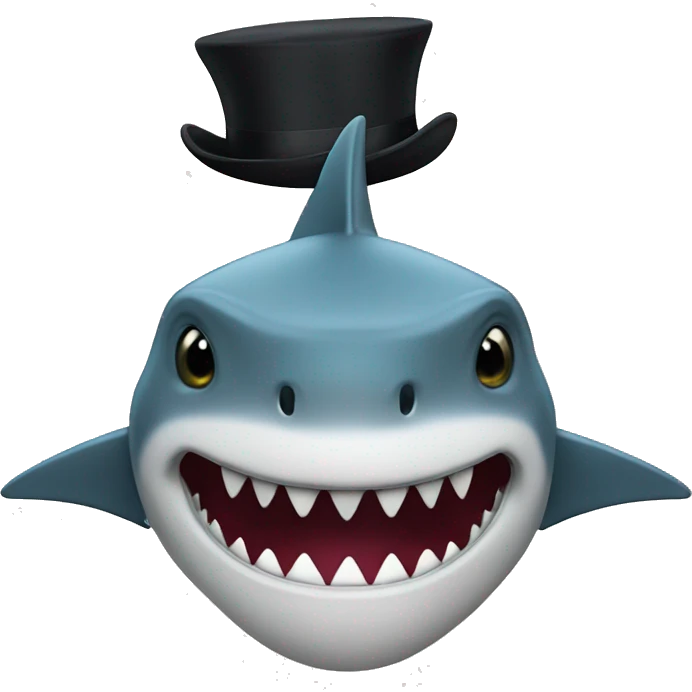 shark with tophat emoji