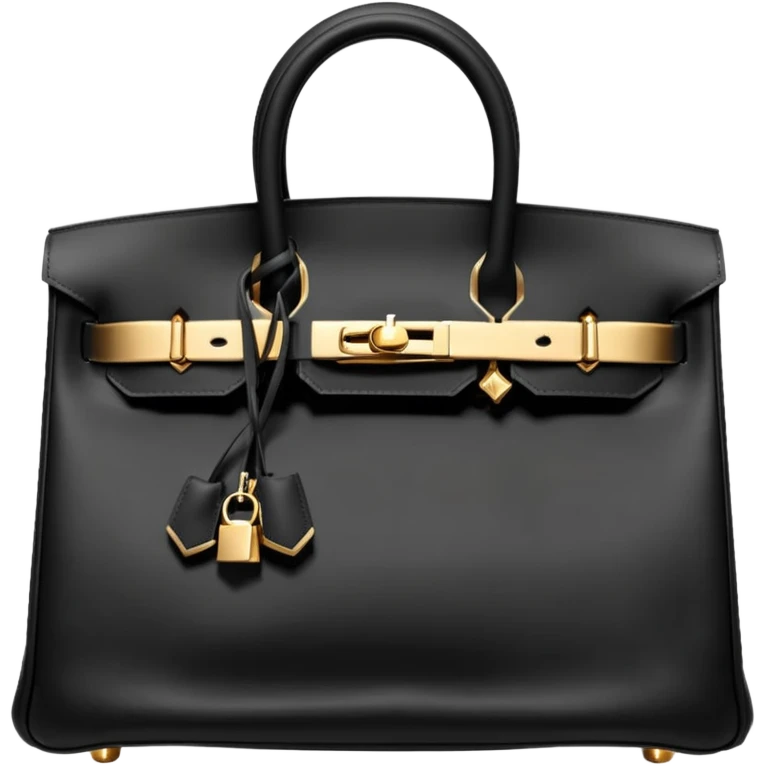 hermes birkin matte black color bag with gold hardware emoji
