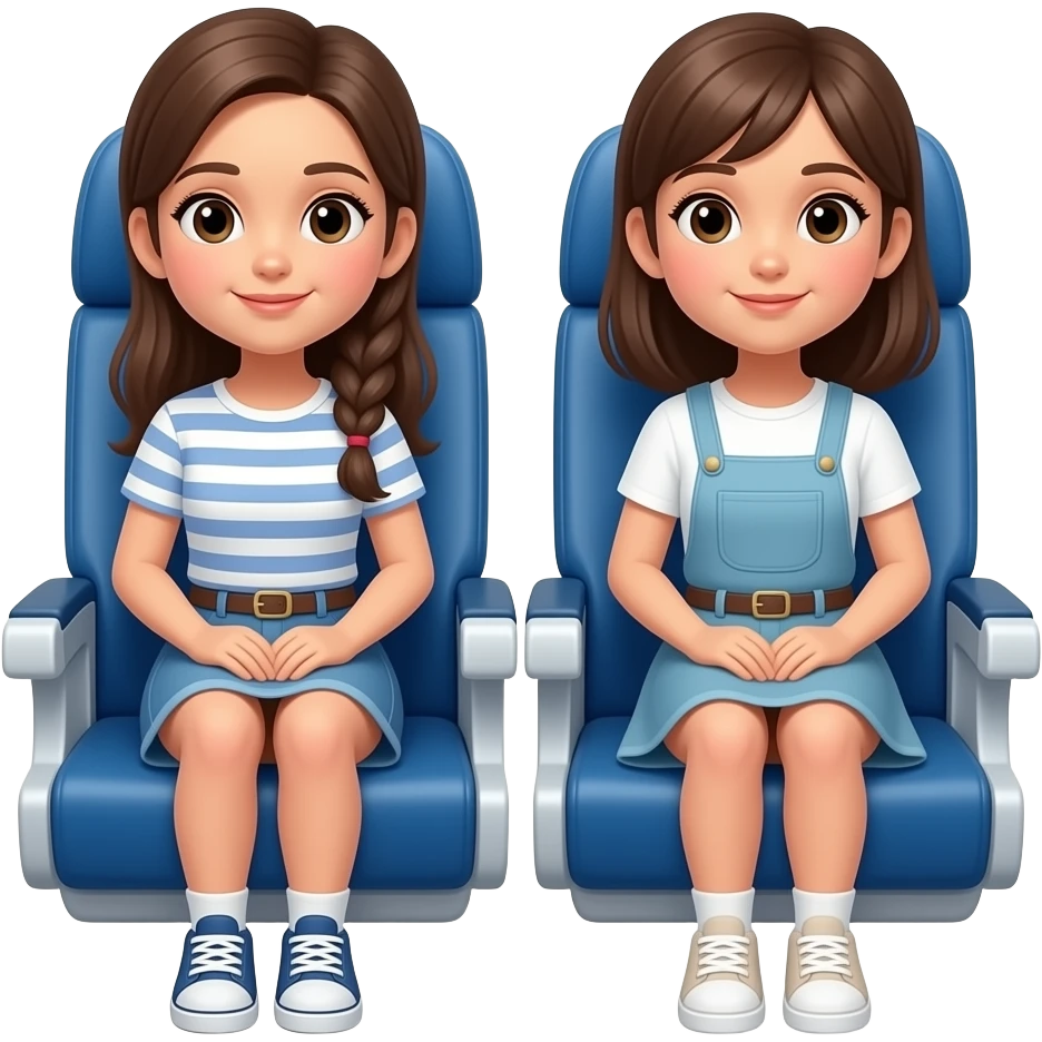 2 girls sitting in a plane emoji