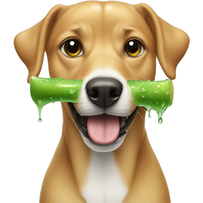 Dog eating dew dew emoji