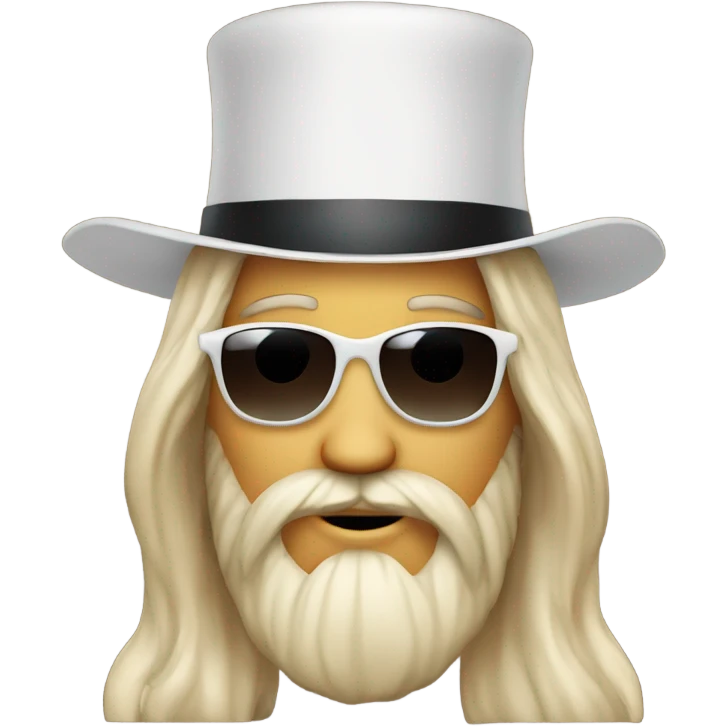 Jesus with top hat and sunglasses emoji