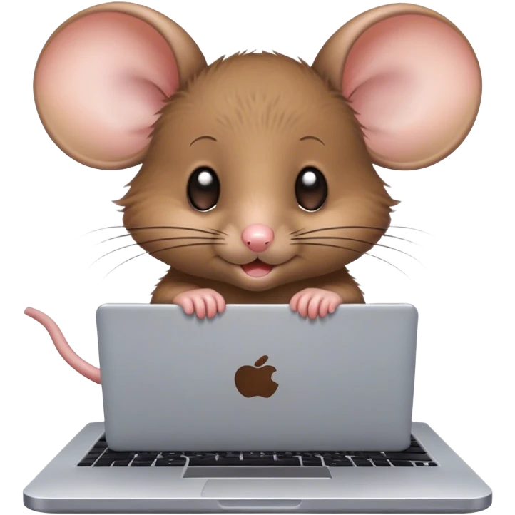 Mouse baby on laptop emoji